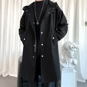 Men's Casual Hooded Loose Fit Streetwear Jacket