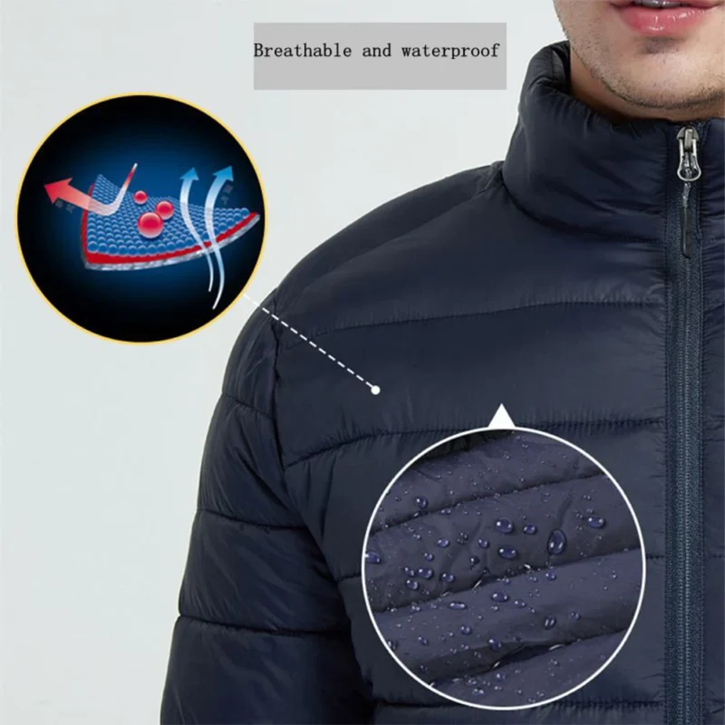 9-Zone USB Electric Heated Parka with Detachable Hood for Men - Image 5