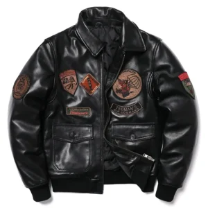 Men's Classic G1 Flight Jacket Genuine Sheepskin Military Bomber Coat