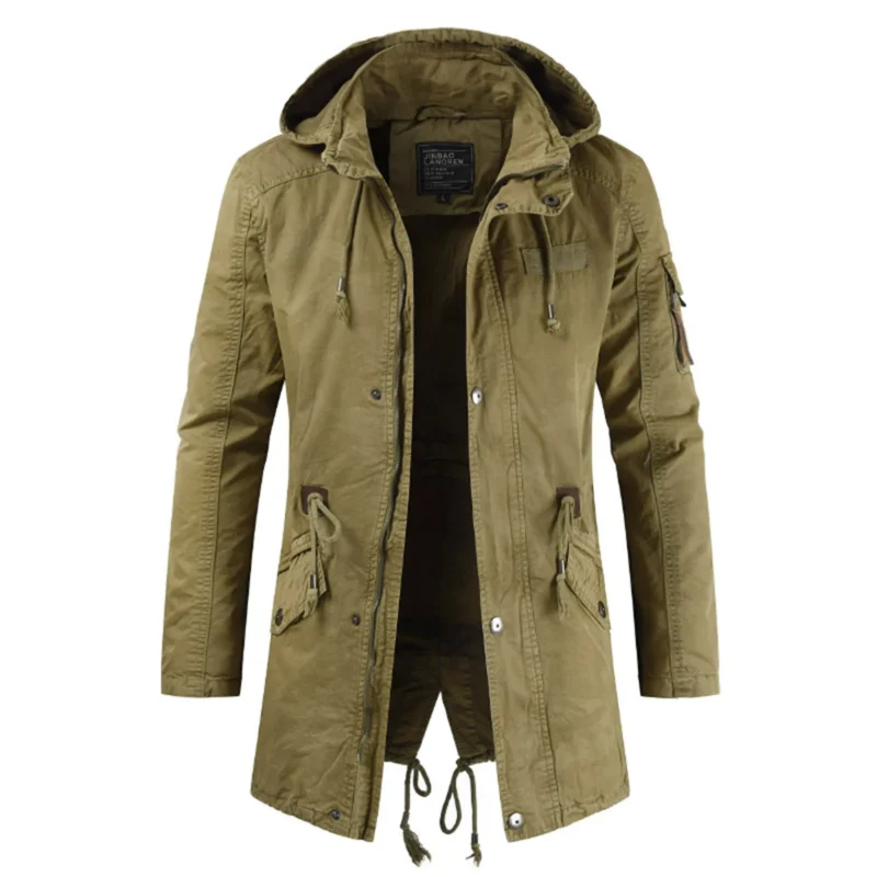 Men's Hooded Winter Parka Slim Fit Thick Warm Casual Coat - Image 2