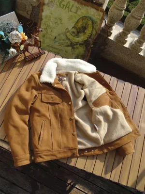 Premium Suede Shearling Lined Winter Leather Jacket for Men