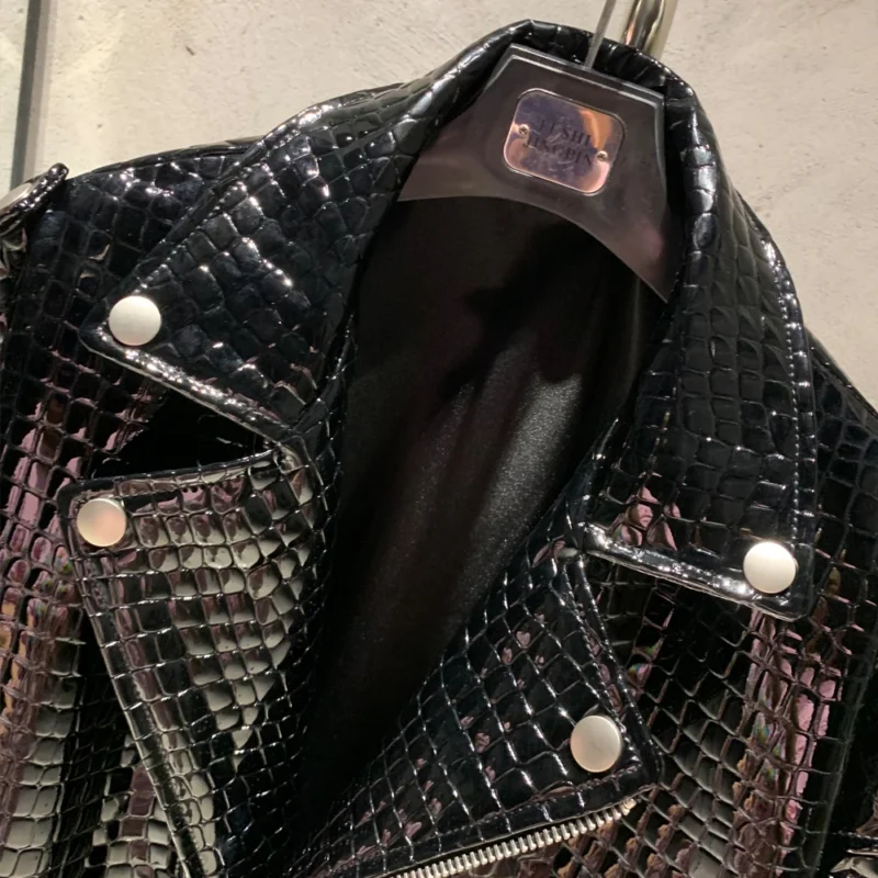 Premium Sheepskin Leather Biker Jacket with Turn-down Collar for Men - Image 5