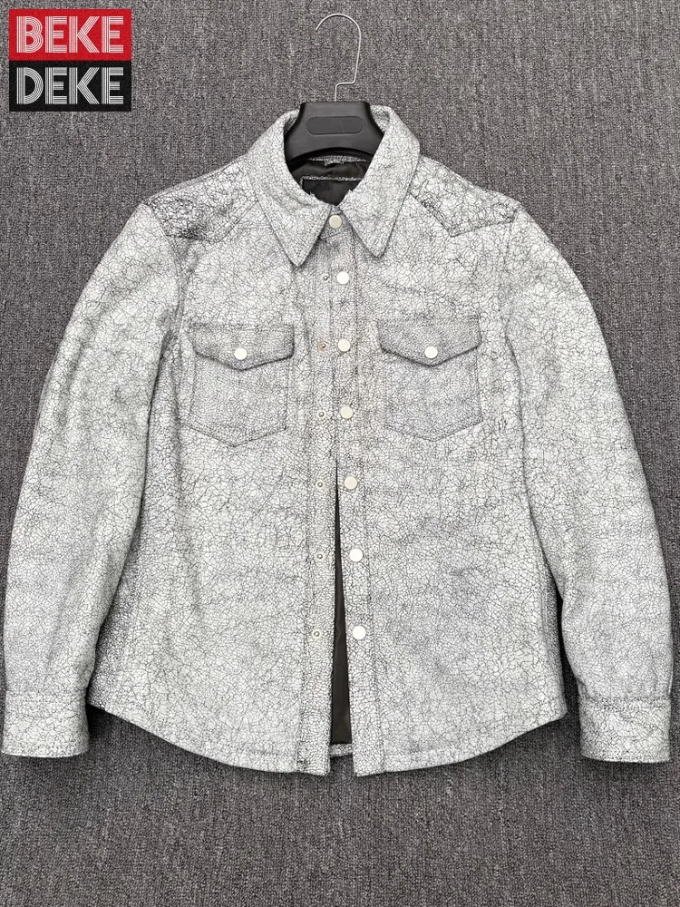 Bomber style leather jacket with perfect accessories for men