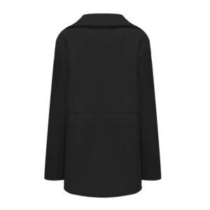 Classic Wool Double-Breasted Overcoat with Lapel Collar for Men