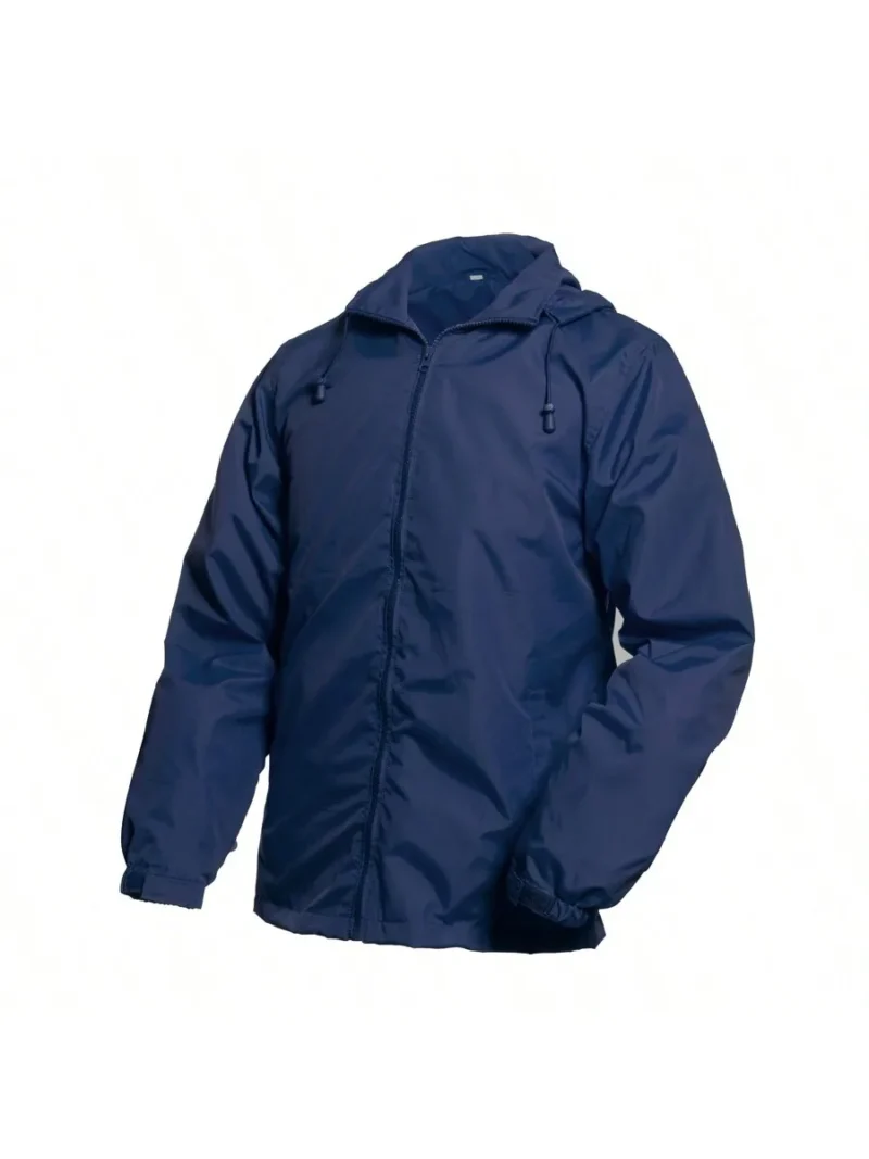 Men's Lightweight Waterproof Hooded Windbreaker Jacket with Zipper - Image 7