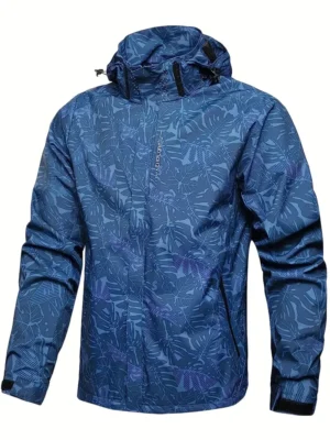 Men's Waterproof Hooded Windbreaker Jacket Outdoor Hiking Coat
