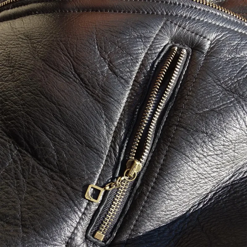 Premium Sheepskin Aviator Jacket with Real Fur Lining for Men - Image 4