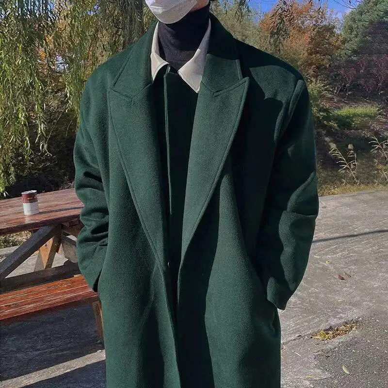 Premium wool overcoat showing alternative sophisticated styling