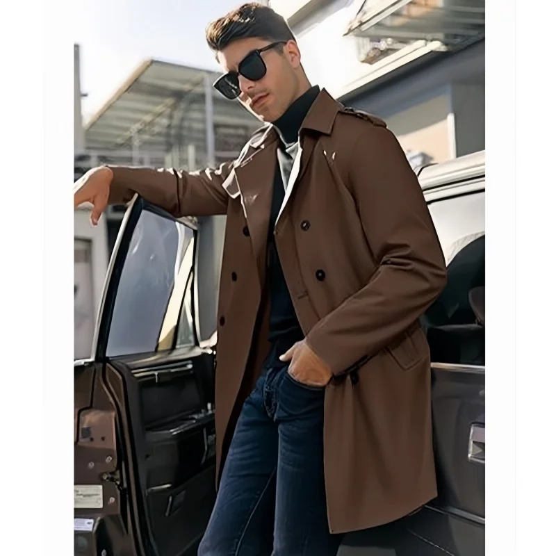 Mens Double Breasted Overcoat