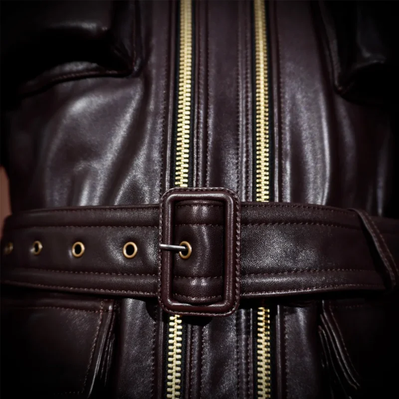 Premium Sheepskin M65 Safari Leather Jacket for Men - Image 3