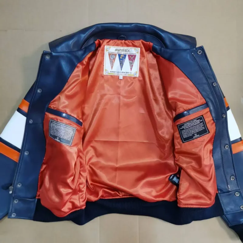 Premium Sheepskin Leather Bomber Jacket with Turn-Down Collar for Men - Image 5
