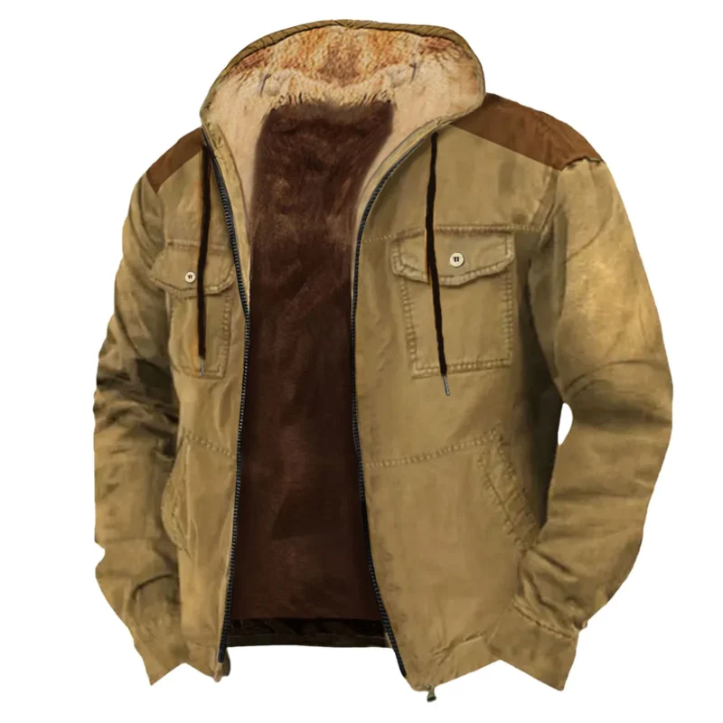 Men's Detachable Hood All-Weather Slim Jacket with Pockets - Image 6