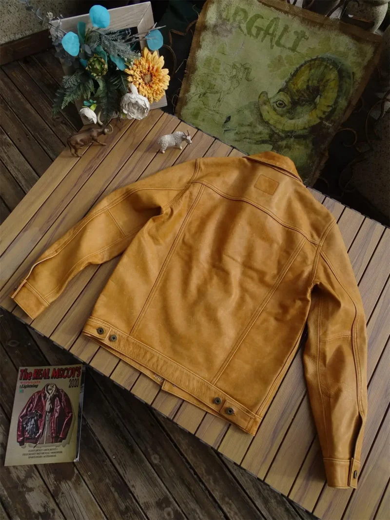 Vintage Western Goatskin Leather Cowboy Jacket for Men - Image 2