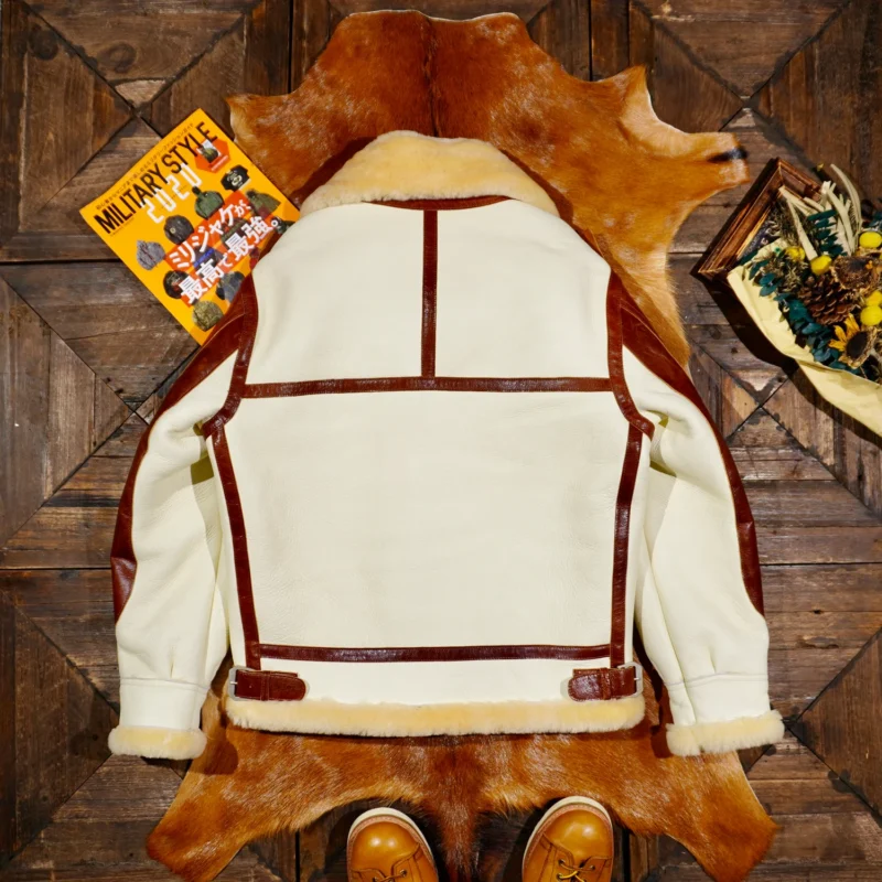 Premium B3 Sheepskin Leather Flight Jacket with Fur Lining for Men & Women - Image 2