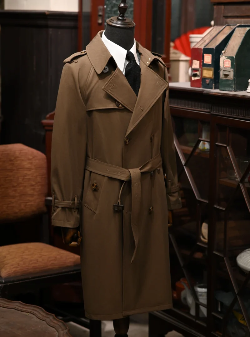 Classic Double Breasted Extra Long Trench Coat for Men - Image 4