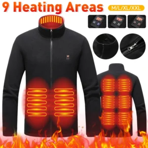 Men's 9-Zone USB Heated Jacket with 3 Temperature Settings for Outdoor Activities