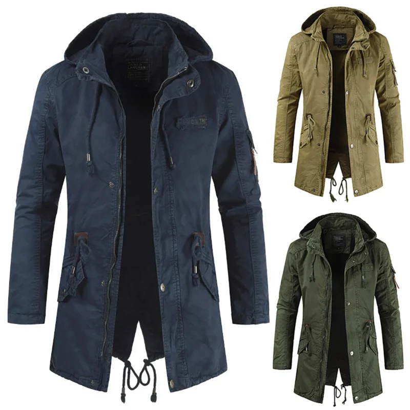 Men's Hooded Winter Parka Slim Fit Thick Warm Casual Coat - Image 5