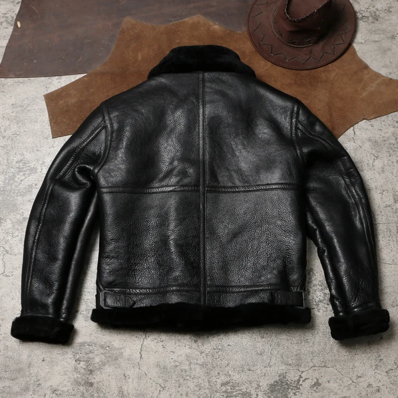 Premium Sheepskin Shearling B3 Bomber Jacket for Men - Image 2