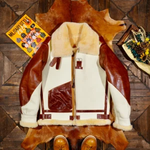 Premium B3 Sheepskin Leather Flight Jacket with Fur Lining for Men & Women