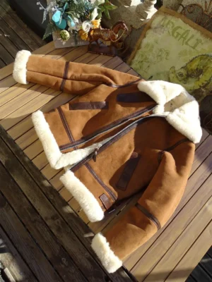 Premium Merino Shearling Aviator Jacket Men's Winter Leather Coat