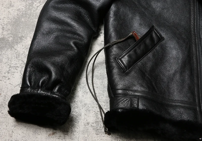 Premium Sheepskin Shearling B3 Bomber Jacket for Men - Image 5