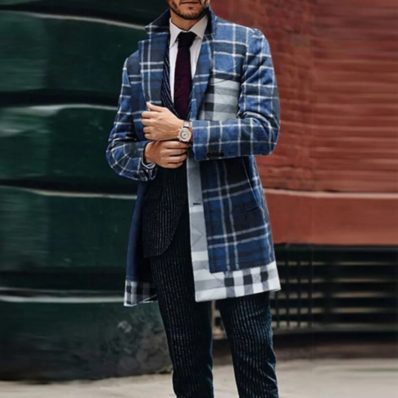 Classic Wool Blend Single Breasted Overcoat for Men - Image 4