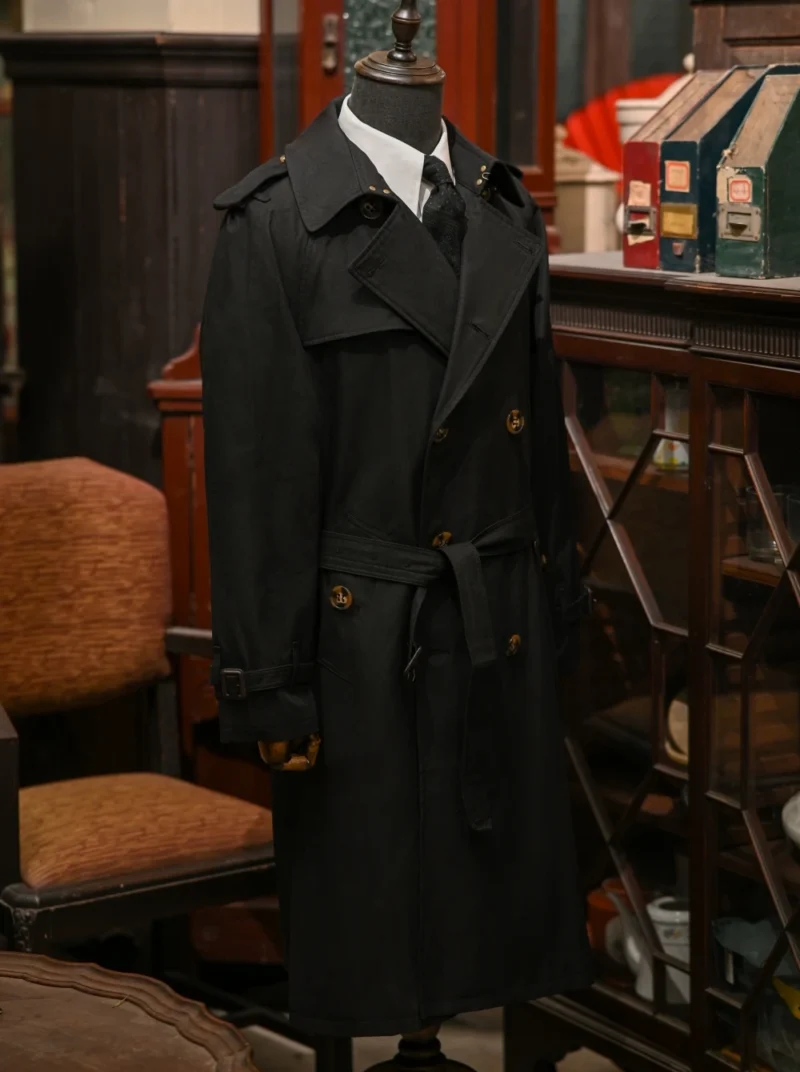 Classic Double Breasted Extra Long Trench Coat for Men - Image 11