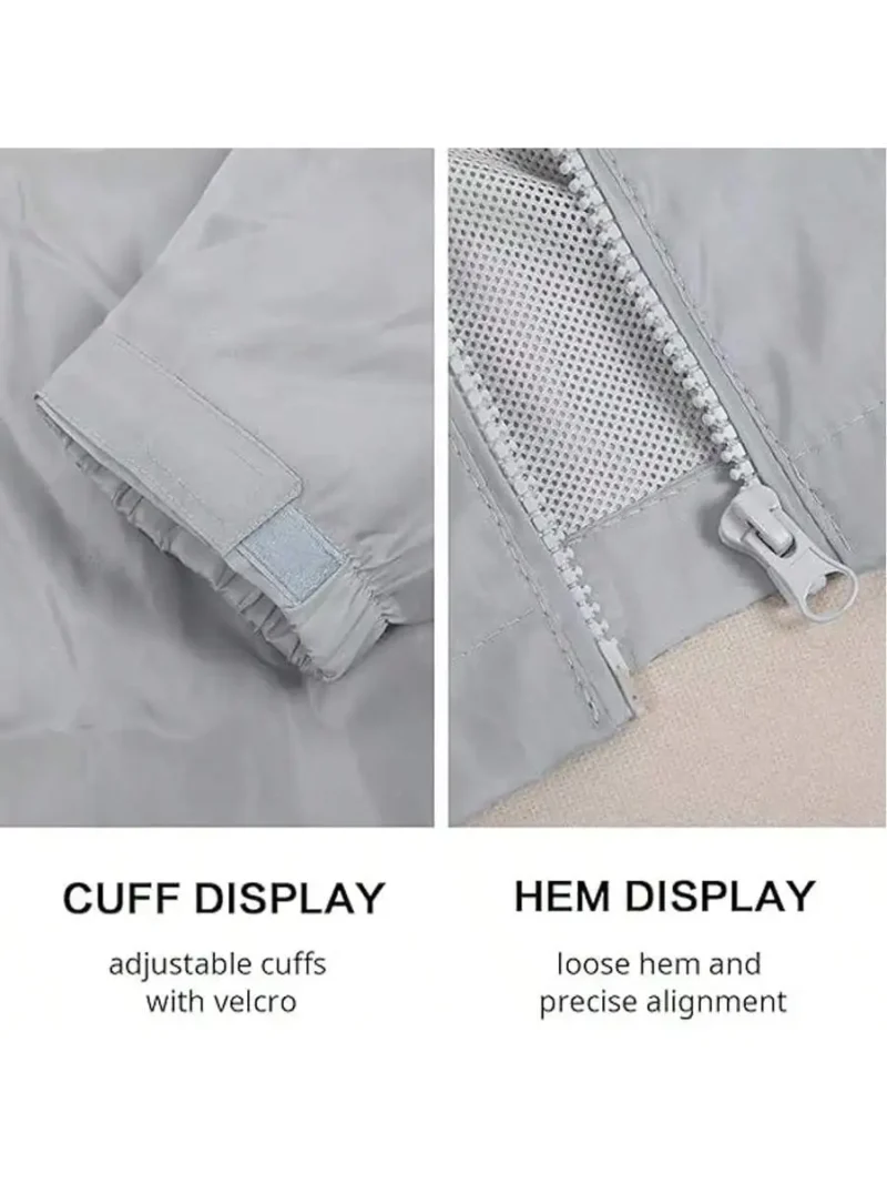 Men's Lightweight Waterproof Hooded Windbreaker Jacket with Zipper - Image 4