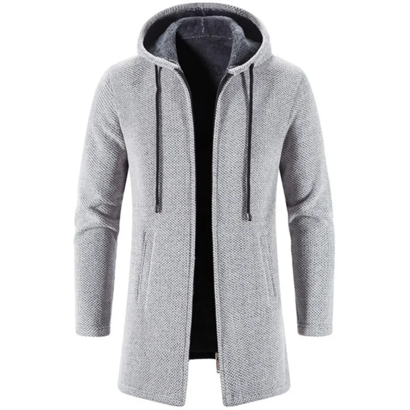 Premium Cashmere-Blend Chenille Cardigan Coat for Men - Image 4