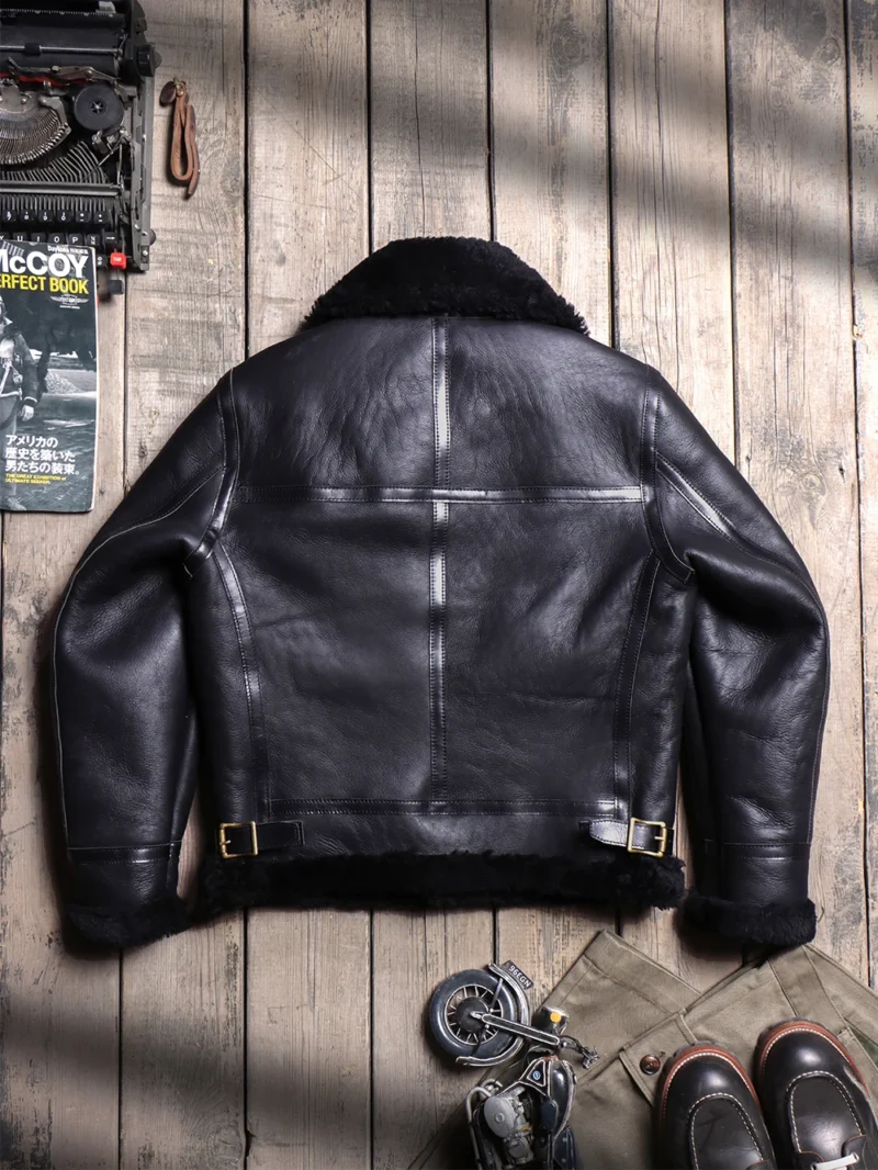 Premium Sheepskin B3 Flight Jacket with Shearling Collar for Men - Image 2