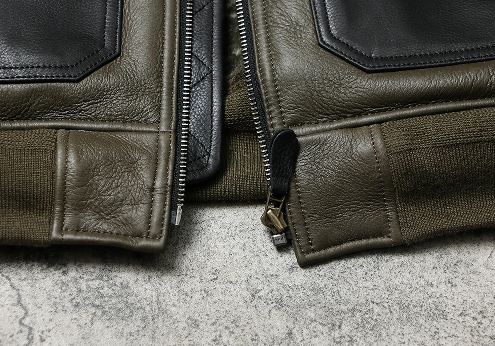 Shearling leather jacket showing texture requiring special care