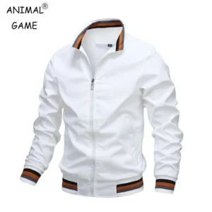 Men's Waterproof Stand Collar Bomber Jacket Winter Casual Windbreaker