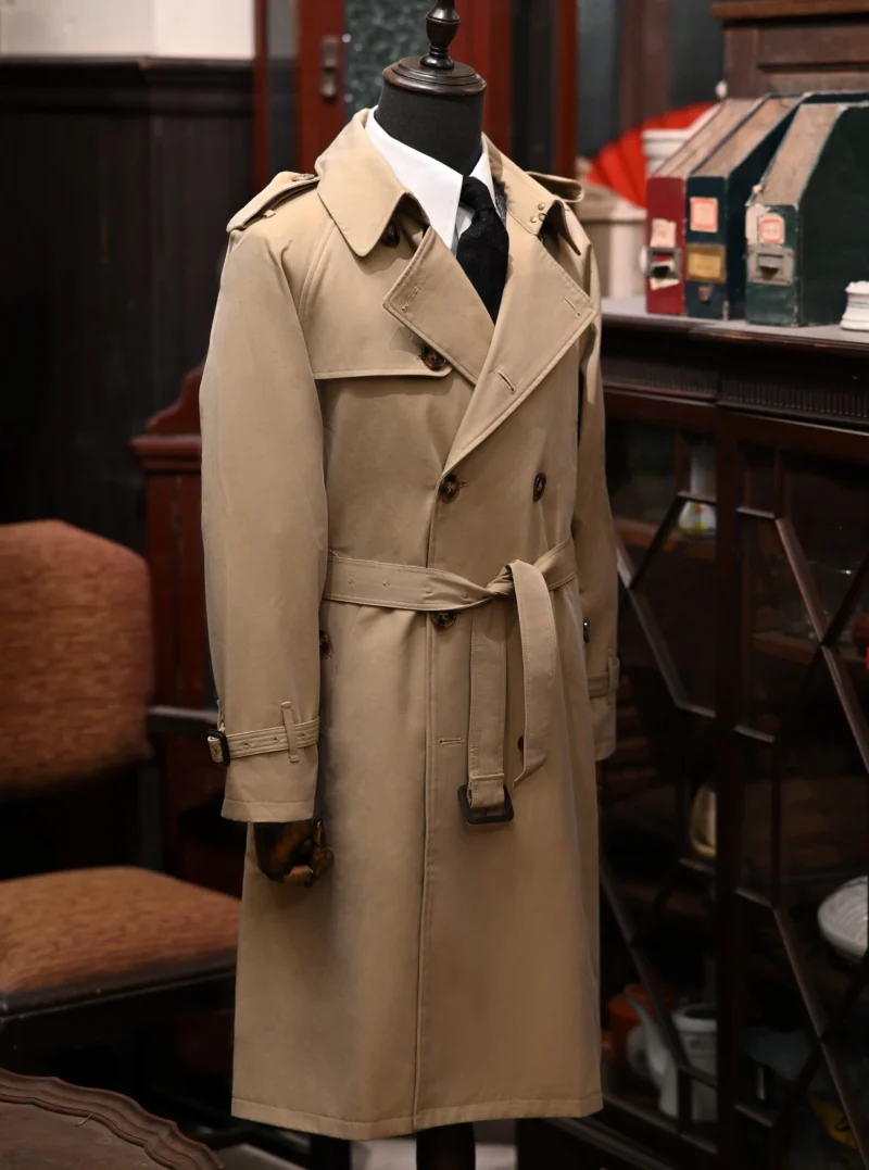 Classic Double Breasted Extra Long Trench Coat for Men - Image 3