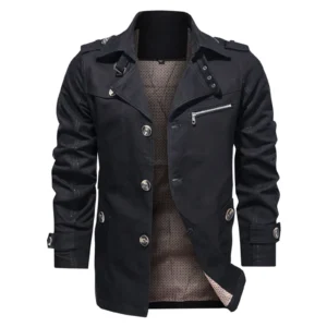 Men's Casual Denim Jacket with Detachable Hood Big & Tall Plus Size