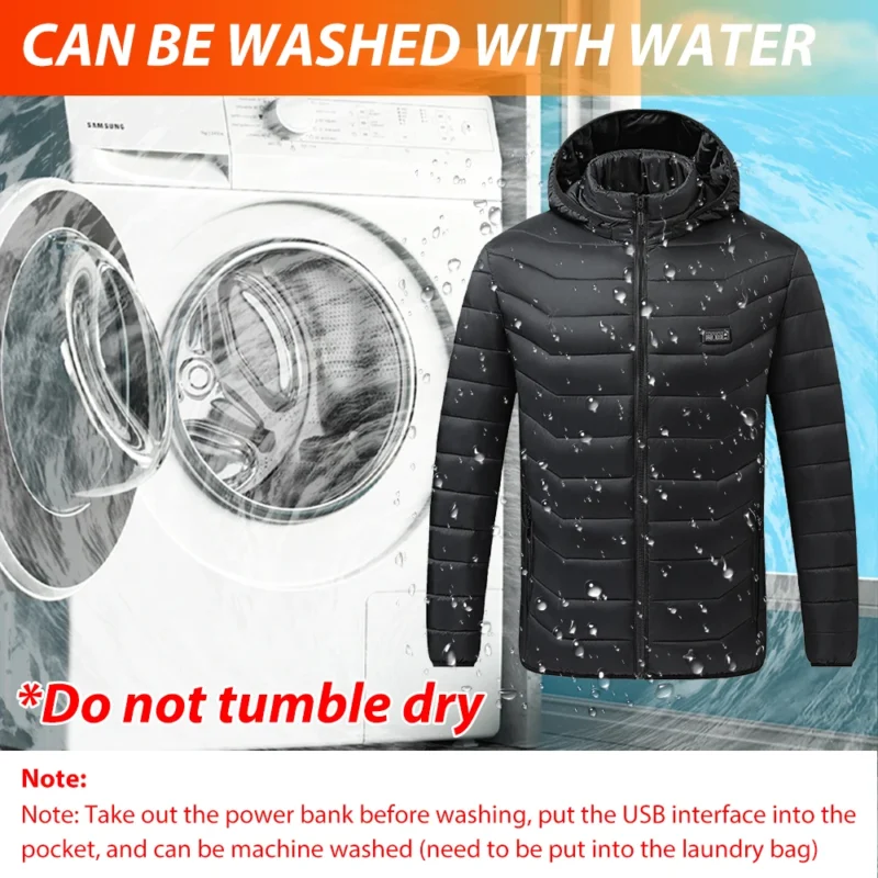 Men's Heated Winter Jacket with USB Rechargeable 21-Zone Heating System - Image 2