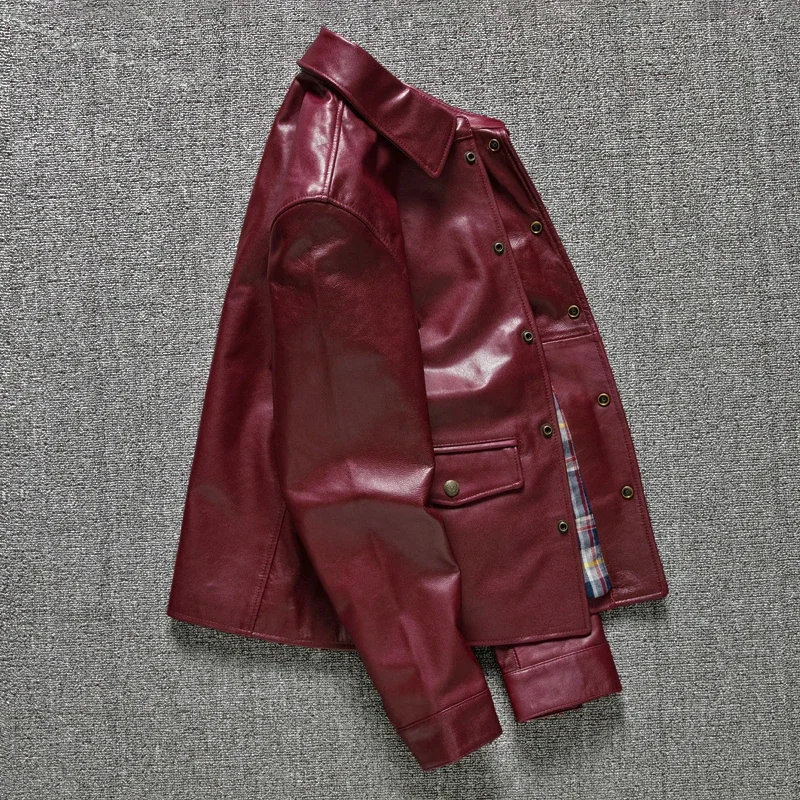 Premium sheepskin leather jacket demonstrating effective mid-layer in winter layering system