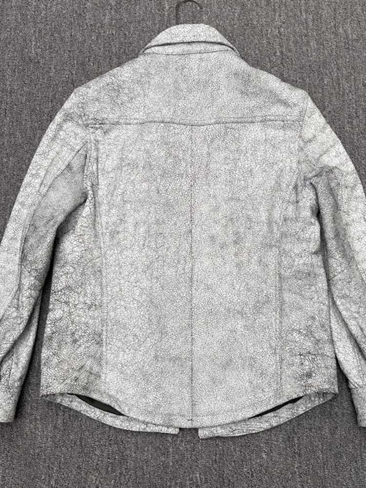 Genuine sheepskin leather jacket illustrating ethical material sourcing