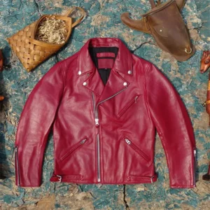 Premium Sheepskin Leather Motorcycle Jacket Slim Fit Men's Zip Up Coat