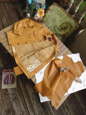 Vintage Western Goatskin Leather Cowboy Jacket for Men
