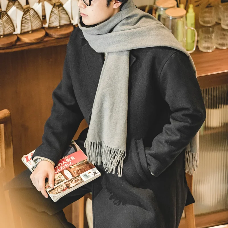 Classic Wool Single Breasted Overcoat for Men - Image 6