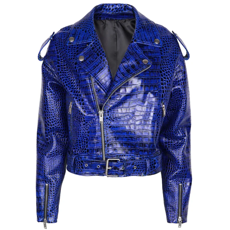 Premium Sheepskin Leather Biker Jacket with Turn-down Collar for Men - Image 10