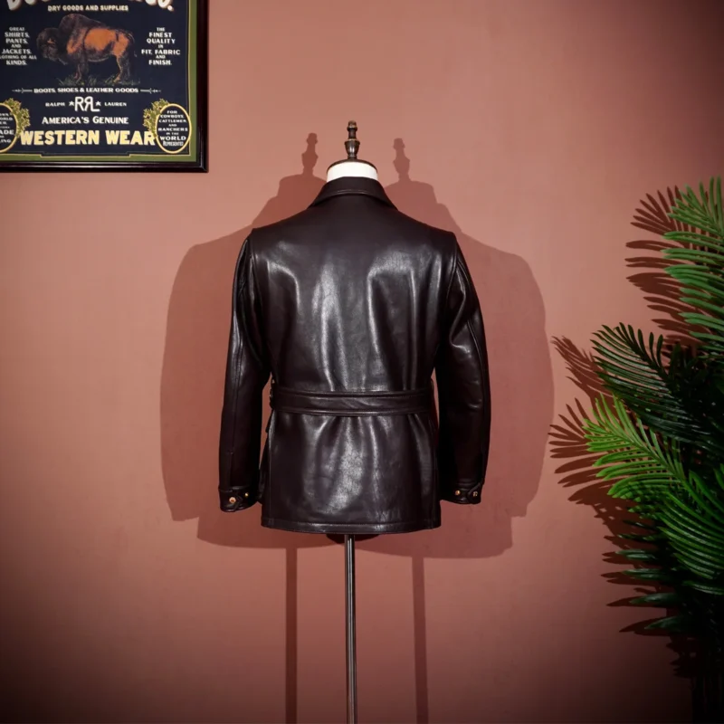Premium Sheepskin M65 Safari Leather Jacket for Men - Image 2