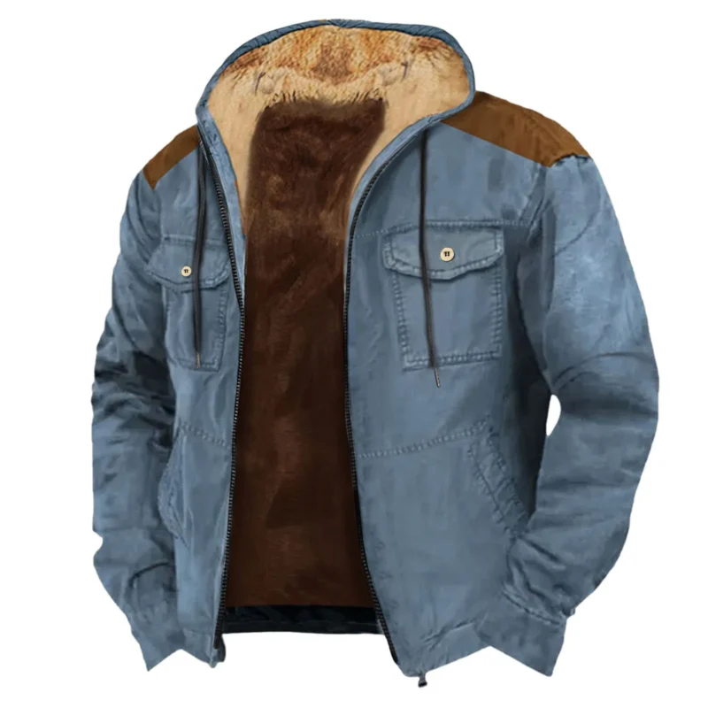 Men's Detachable Hood All-Weather Slim Jacket with Pockets - Image 2
