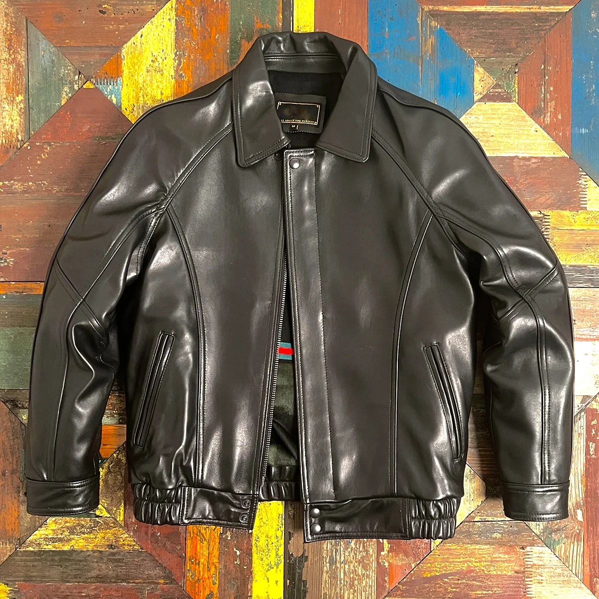 Premium leather coat in rich brown tone
