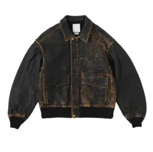 Vintage A2 Sheepskin Flight Leather Jacket for Men