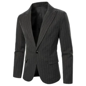 Men's Classic Single Breasted Suit Jacket with Notched Lapel