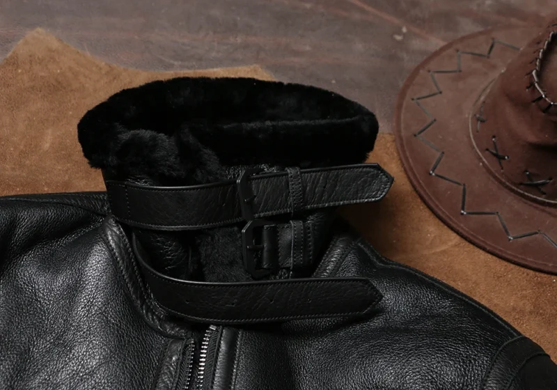 Premium Sheepskin Shearling B3 Bomber Jacket for Men - Image 3