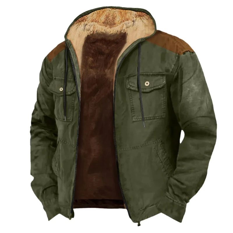 Men's Detachable Hood All-Weather Slim Jacket with Pockets - Image 4